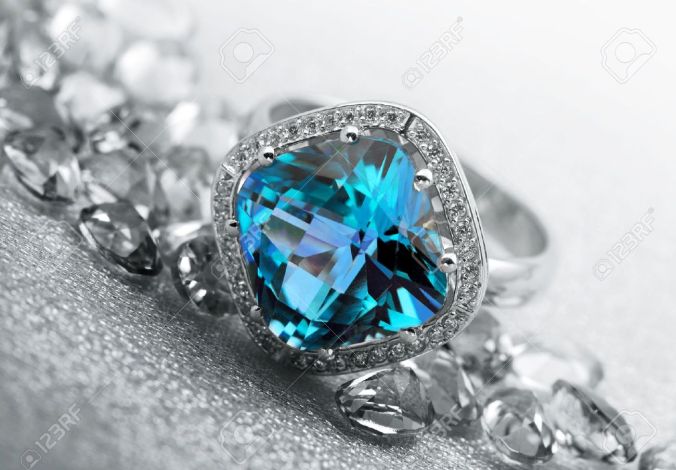 diamond and teal gem